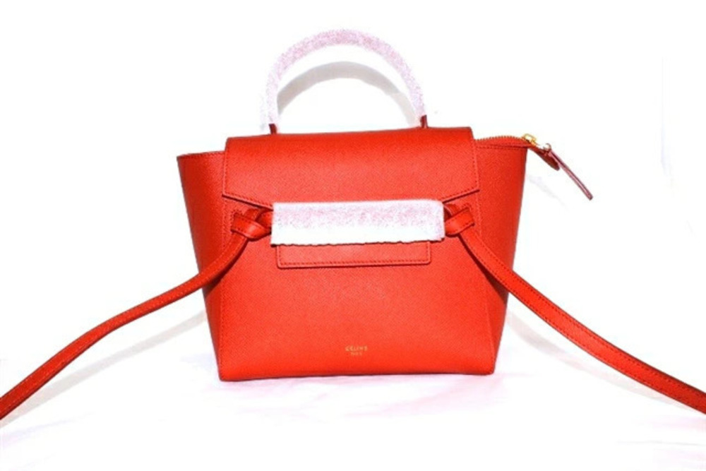 Celine Handbag Belt Bag Embossed Red